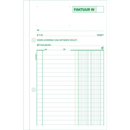 Exacompta facturen, ft 21 x 13,5 cm, tripli, verticaal, Nederlandstalig