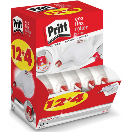 Pritt correctieroller Eco Flex, value pack met 12+4 stuks