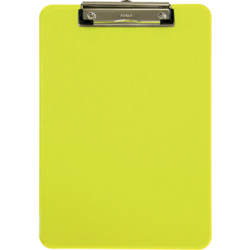 MAUL klemplaat Neon hard kunststof A4 staand geel transparant
