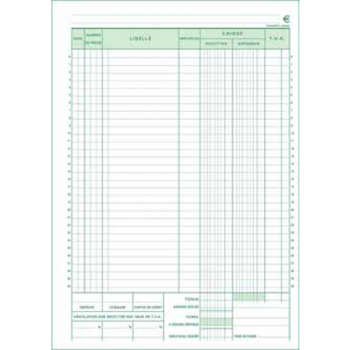 Exacompta kasboek, ft A4, Franstalig, dupli (50 x 2 vel)