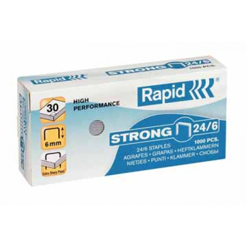 Rapid Nietjes 24/6, gegalvaniseerd, strong, doos van 1.000 nietjes