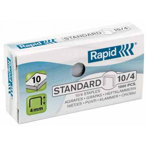 Rapid Nietjes 10/4, gegalvaniseerd, doos van 1.000 nietjes