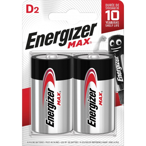 Energizer batterijen Max D, blister van 2 stuks