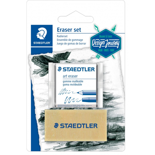 Staedtler set met 2 gommen, op blister