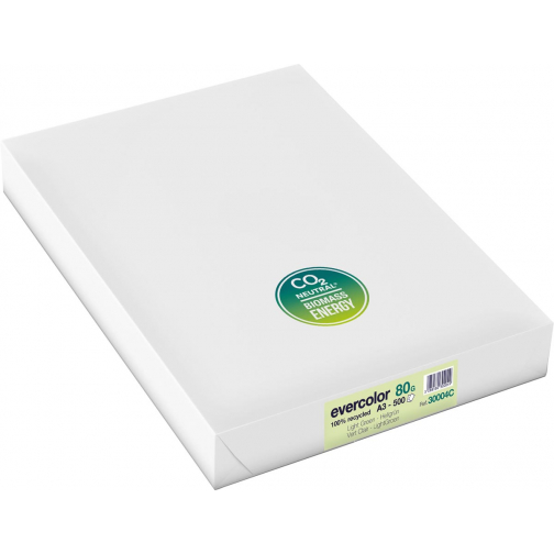 Clairefontaine Evercolor gekleurd gerecycleerd papier, A3, 80 g, 500 vel, lichtgroen