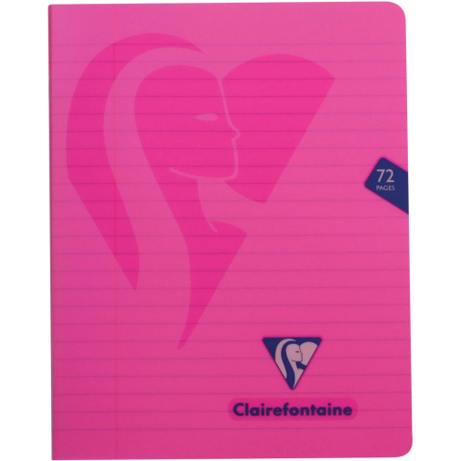 Clairefontaine schrift mimesys voor ft A5, 72 bladzijden, kaft in PP, gelijnd, geassorteerde kleuren