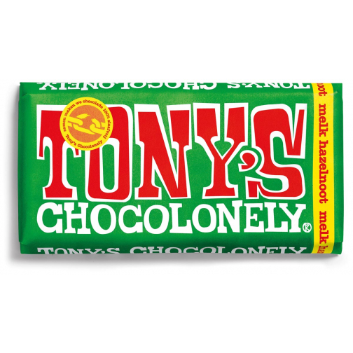 Tony's Chocolonely chocoladereep, 180g, hazelnoot