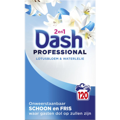 Dash Professional 2 in 1 Formula Lotusbloem & Waterlelie waspoeder, doos van 6,6 kg, 120 wasbeurten