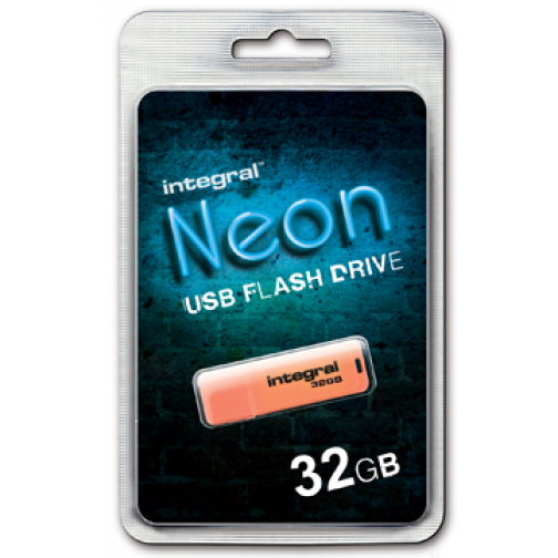 Integral Neon USB 2.0 stick, 32 GB, oranje