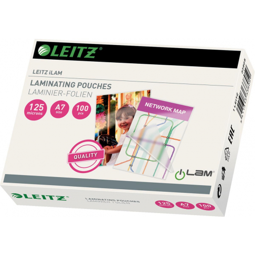 Leitz Ilam lamineerhoes ft A7, 250 micron (2 x 125 micron), pak van 100 stuks
