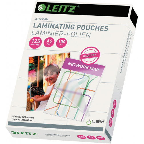 Leitz Ilam lamineerhoes ft A6, 250 micron (2 x 125 micron), pak van 100 stuks