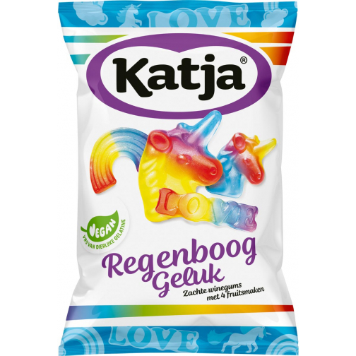 Katja Regenboog Geluk snoep, zachte winegums met 4 fruitsmaken, zak van 250 g