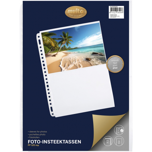 Multo geperforeerde showtas voor foto's ft A5, 2 vakken, pak van 10 stuks