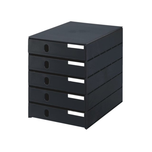 Ladenbox Styroval 5 laden zwart gesloten