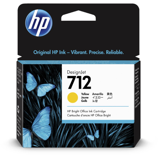 HP inktcartridge 712, 29 ml, OEM 3ED69A, geel