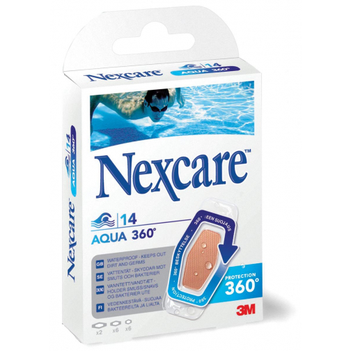 3M pleister Nexcare Aqua 360° 3 formaten, blister van 14 stuks