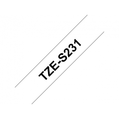 Labeltape Brother P-touch TZE-S231 12mm zwart op wit