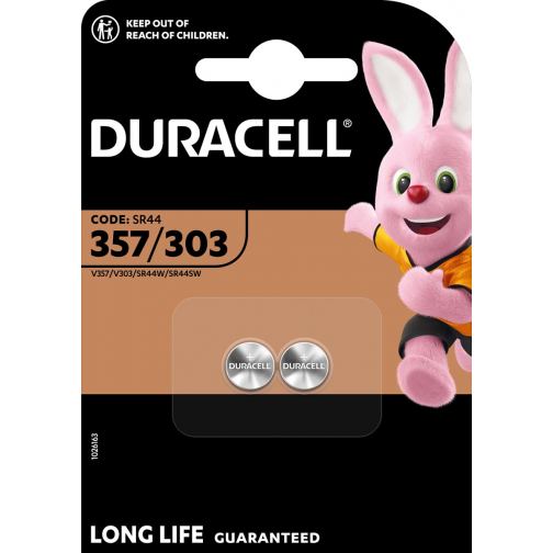 Duracell knoopcel 357/303, blister van 2 stuks