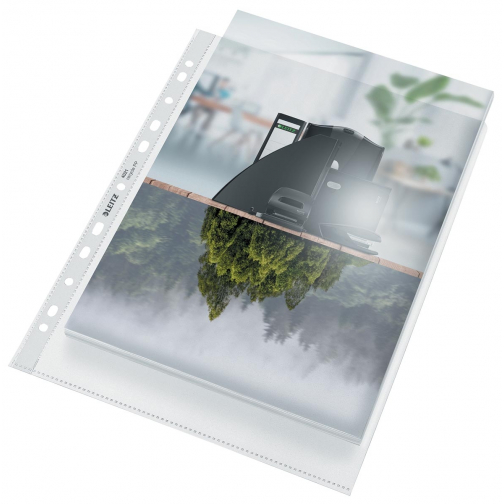 Leitz Recycle geperforeerde Maxi showtas, ft A4, 100 micron, gekorreld, doos van 25 stuks