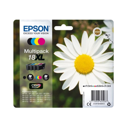 Inktcartridge Epson 18XL T1816 zwart + 3 kleuren
