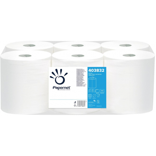 Papernet papieren handdoeken Maxi Centerfeed, 2-laags, 108 m, 450 vel, pak van 6 rollen