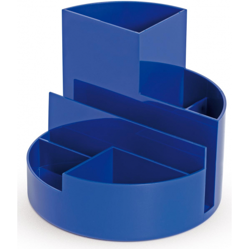 MAUL bureauorganizer pennenbak Roundbox Ø14x12.5cm, 7-vaks, 85% gerecycled kunststof blauw