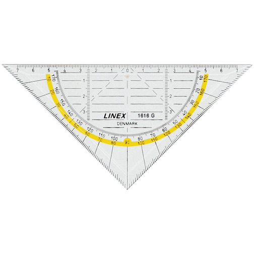 Linex geodriehoek 1616G, 16 cm