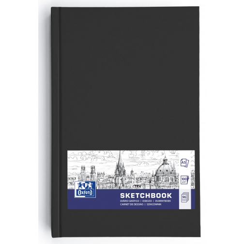 Oxford "Sketchbook" dummyboek, 96 vel, 100 g/m², ft A5, zwart
