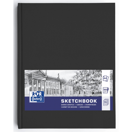 Oxford "Sketchbook" dummyboek, 96 vel, 100 g/m², ft A4, zwart