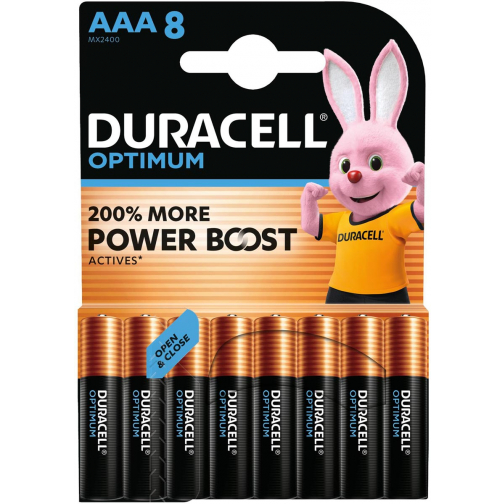 Duracell batterij Optimum AAA, blister van 8 stuks