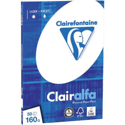 Clairefontaine Clairalfa presentatiepapier A4, 160 g, pak van 50 vel