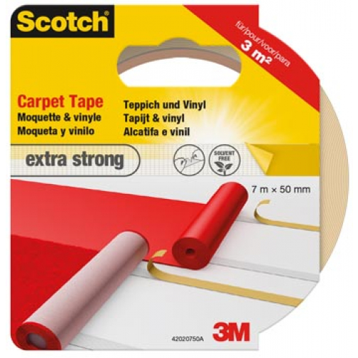 Scotch extra sterke tapijttape, ft 50 mm x 7 m, blisterverpakking