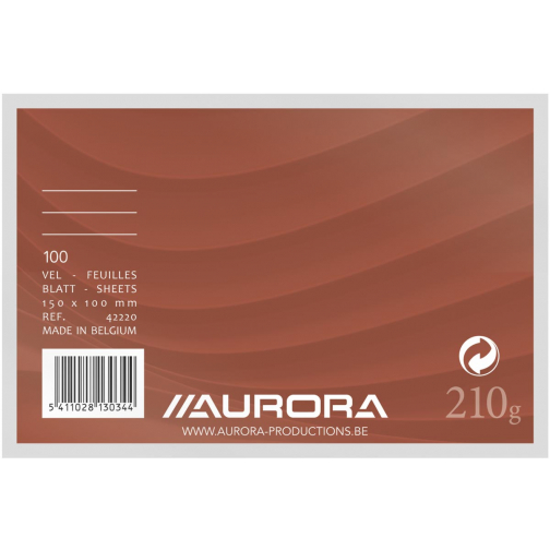 Aurora witte systeemkaarten, ft 10 x 15 cm, gelijnd, 210 g/m², pak van 100 stuks