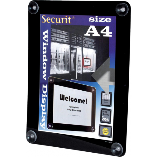 Securit vitrine posterframe A4, zwart