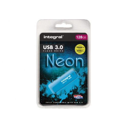 USB-stick 3.0 Integral 128GB neon blauw