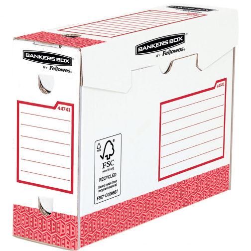 Bankers Box basic archiefdoos heavy duty, ft 9,5 x 24,5 x 33 cm, rood, pak van 20 stuks