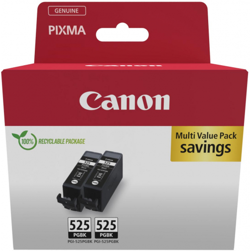 Canon inktcartridge PGI-525PGBK, 311 pagina's, OEM 4529B017, zwart, pak van 2 stuks