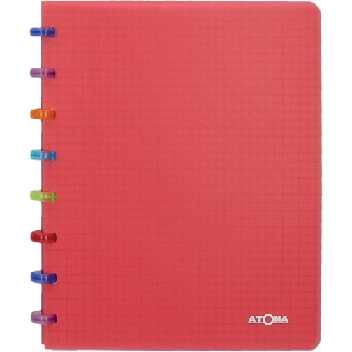 Atoma Tutti Frutti schrift, ft A5, 144 bladzijden, commercieel geruit, transparant rood