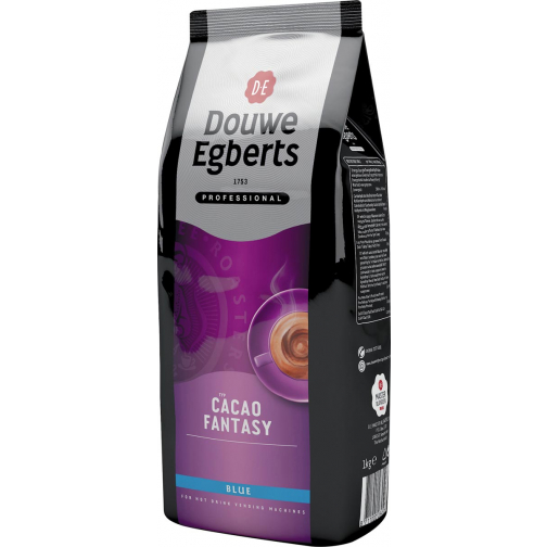 Douwe Egberts Cacao Fantasy Blue cacaopoeder voor automaten, pak van 1 kilo