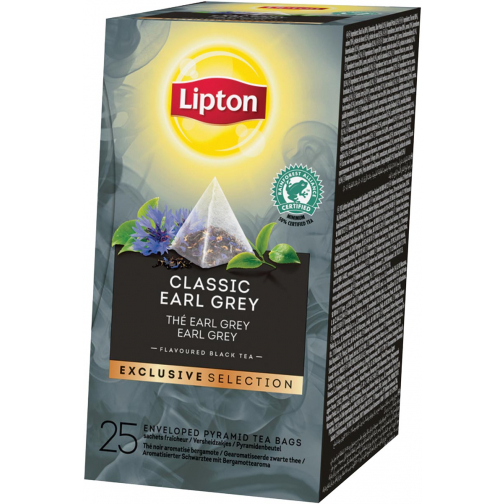 Lipton thee Exclusive Selection, Earl Grey, doos van 25 zakjes