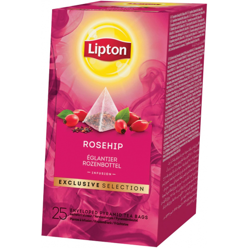 Lipton thee, Rozebottel, Exclusive Selection, doos van 25 zakjes