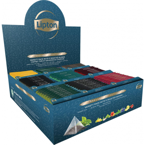 Lipton thee assortiment Exclusive Selection, 9 smaken, display van 108 zakjes