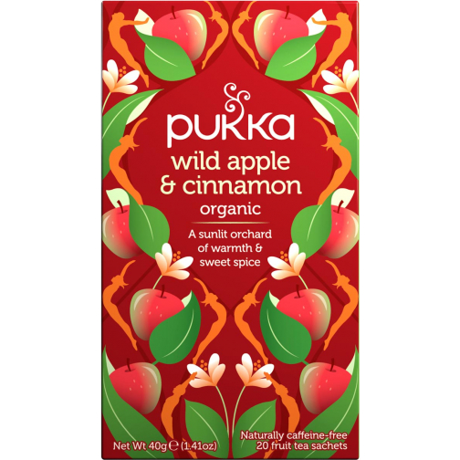 Pukka thee bio, Wild Apple - Cinnamon, pak van 20 stuks