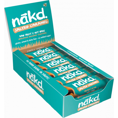 Nakd Salted Caramel, reep van 35 g, pak van 18 stuks