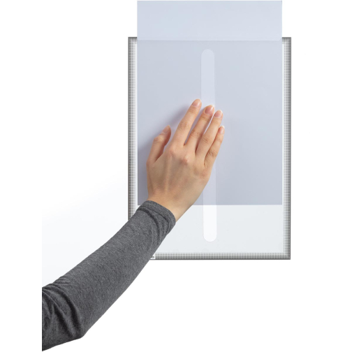 Durable infohoes A4 met statische bevestiging, pak van 5 stuks, grafiet