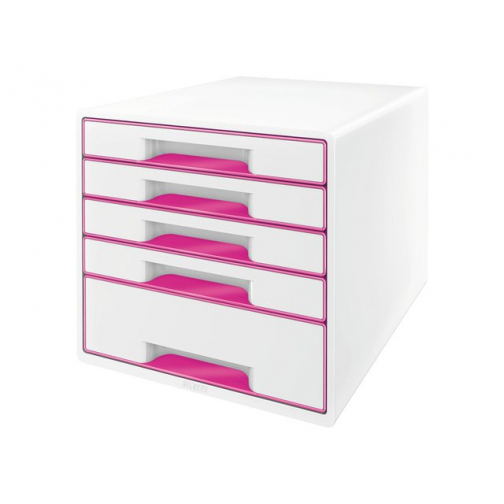 Ladenblok Leitz WOW 5 laden wit/roze