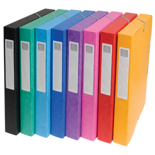 Exacompta elastobox Exabox 8 geassorteerde kleuren: geel, rood, roze, paars, blauw, turquoise, groen e...