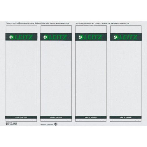 Rugetiket Leitz breed/kort 62x192mm zelfklevend wit