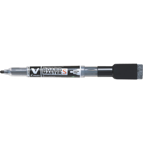 Pilot whiteboardmarker V-Board Master S + wisser, extra fijn 1,3 mm, zwart