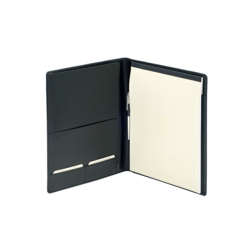 Schrijfmap van der Spek leer licht generfd zwart